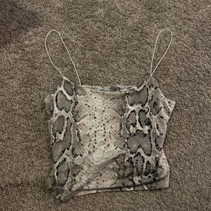Snake skin print crop top